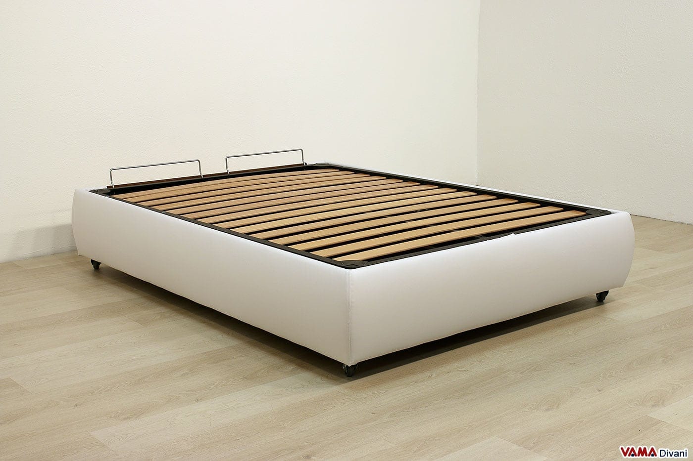 Letto Matrimoniale bed Box Bianco Con Rete, Contenitore E Piedini 160x190  Cm in vendita online
