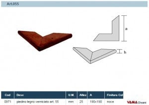 Misure Piedino in Legno piatto Art.055