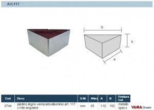 Misure Piedino in Legno e Acciaio Art.117