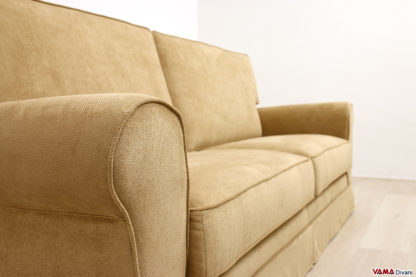 Bracciolo tondo divano classico in tessuto sfoderabile